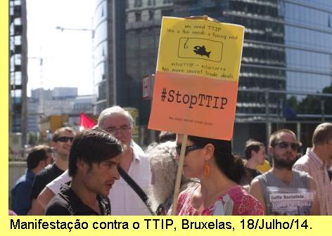 Manifestao em Bruxelas contra o TTIP.