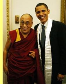 Tenzin Gyatso et Barack Obama.
