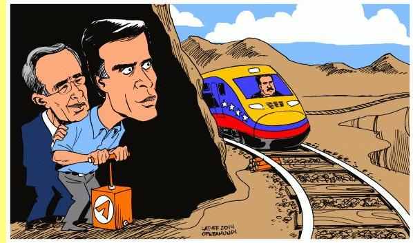 Os terroristas lvaro Uribe & Leopoldo Lopez, cartoon de Latuff.