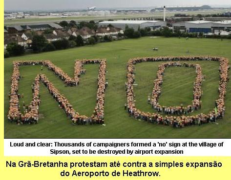 Protesto contra a expanso do Aeroporto de Heathrow.