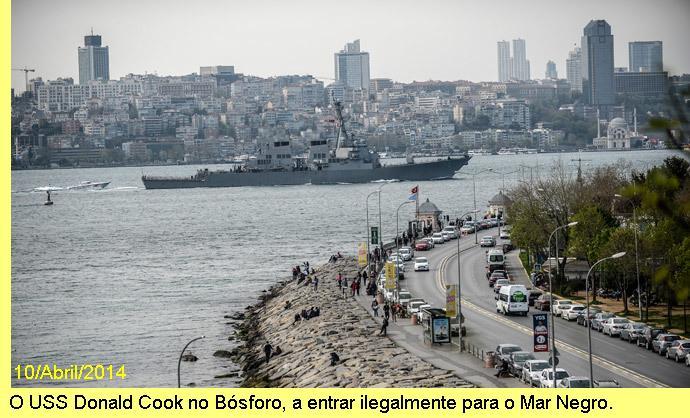 USS Donald Cook passa por Istambul.